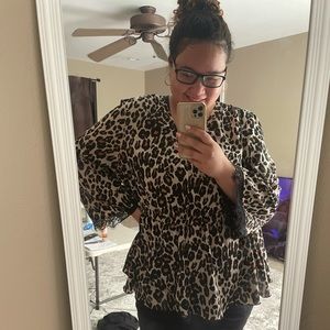 Lane Bryant | Cheetah Print Blouse